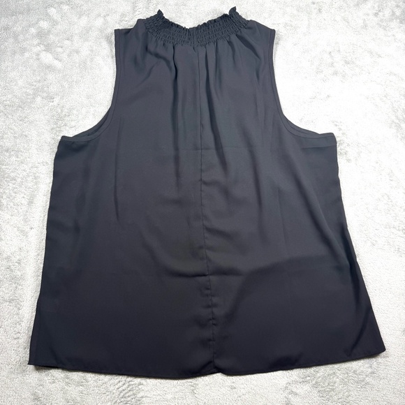 Chenault Women’s 1X Black Sleeveless Embroidered Floral Blouse Sheer - Picture 3 of 9